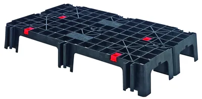 Quantum EL-12406 EZ Lock Dunnage Platform Rack and Pallet, 40"W x 12"D x 6"H, 2500 lb capacity, Black