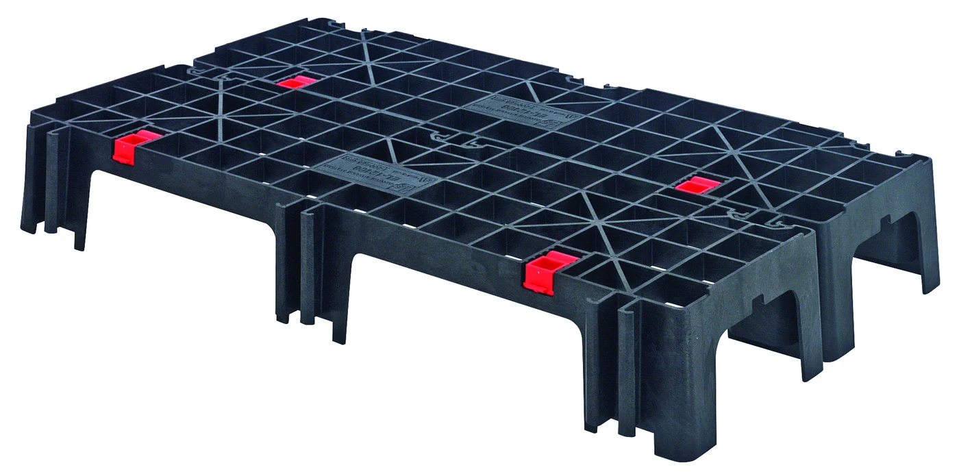 Quantum EL-12406 EZ Lock Dunnage Platform Rack and Pallet, 40"W x 12"D x 6"H, 2500 lb capacity, Black