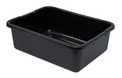 Quantum FSB-21157RBKCS Bussing Tub, 15"W x 21"L x 7"H, Black, Case of 12
