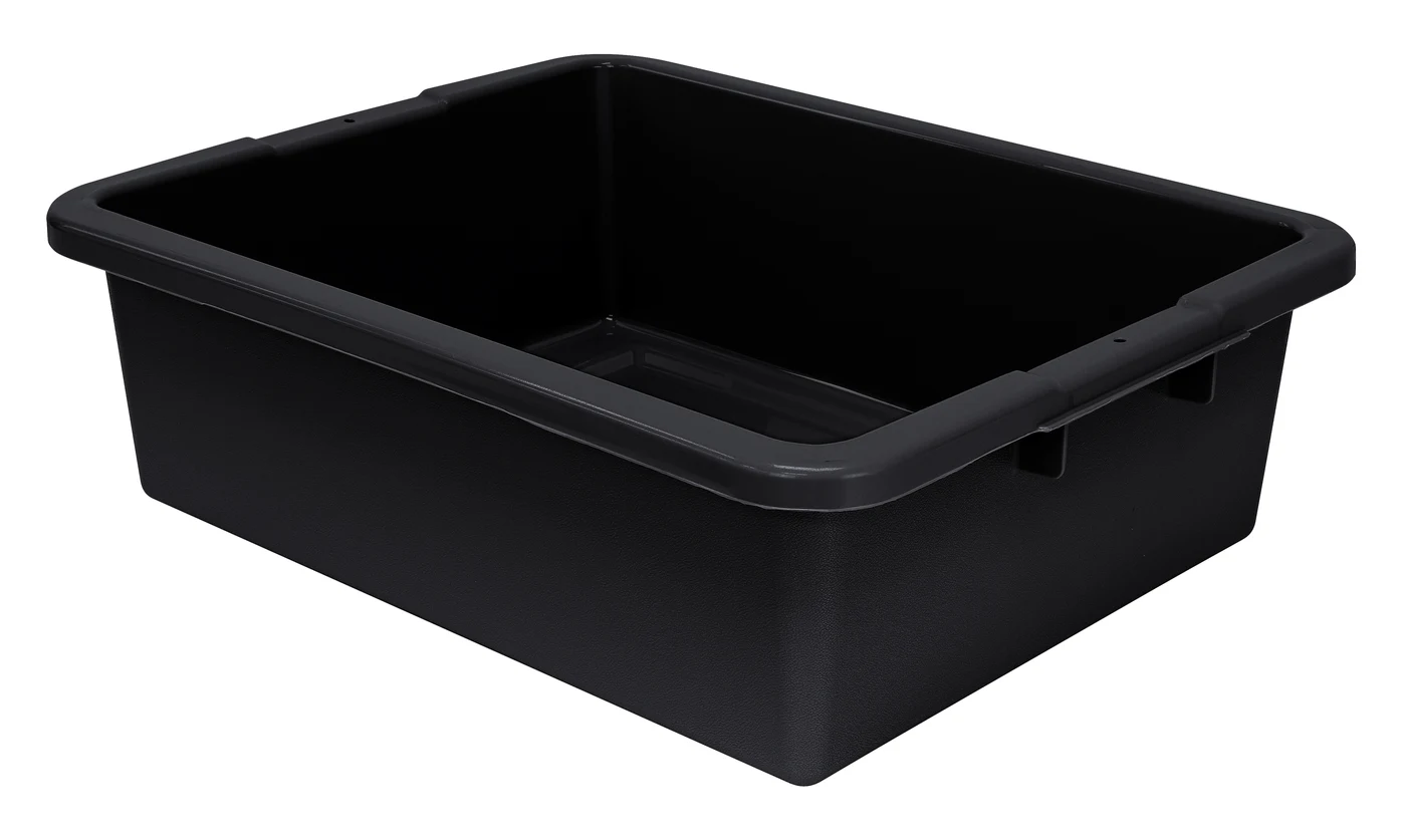 Quantum FSB-22177RBKNB Bussing Tub, 17"W x 21-1/2"L x 7"H, Black