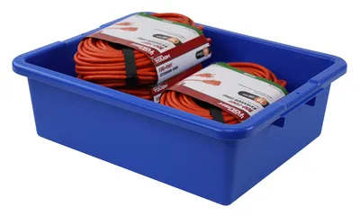Quantum FSB-22177RBLNB Bussing Tub, 17"W x 21-1/2"L x 7"H, Blue — in use
