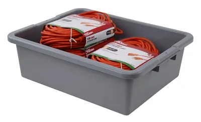 Quantum FSB-22177RGYNB Bussing Tub, 17"W x 21-1/2"L x 7"H, Gray — in use
