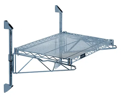 Quantum WC14-CB1824GY Cantilever Single Shelf Post Wall Mount, 24"D x 18"W, Gray