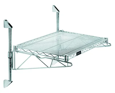 Quantum WC14-CB1224C Cantilever Single Shelf Post Wall Mount, 24"D x 12"W, Chrome