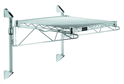 Quantum WC24-CB1460C Cantilever Single Shelf Post Wall Mount, 60"D x 14"W, Chrome