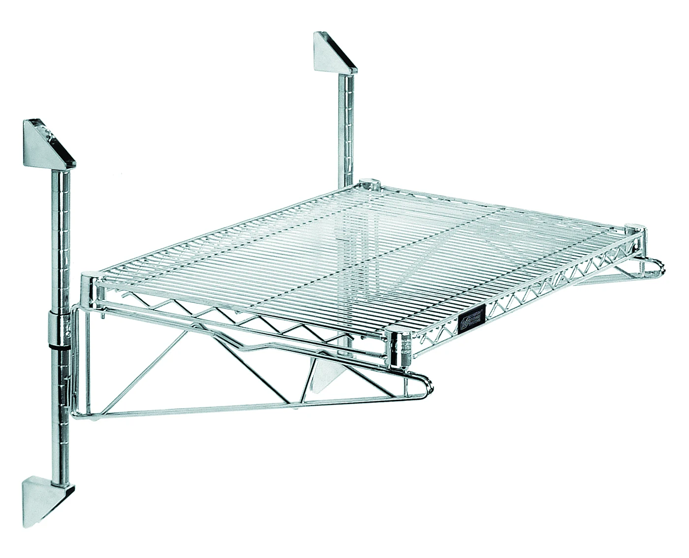 Quantum WC14-CB2148C Cantilever Single Shelf Post Wall Mount, 48"D x 21"W, Chrome