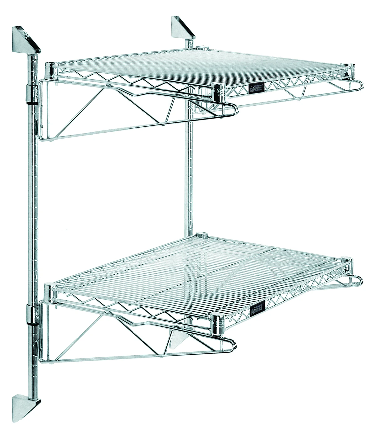 Quantum WC34-CB1860C Cantilever Double Shelf Post Wall Mount, 60"D x 18"W, Chrome