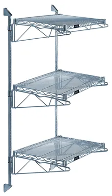 Quantum WC63-CB1442GY Cantilever Double Shelf Post Wall Mount, 42"D x 14"W, Gray