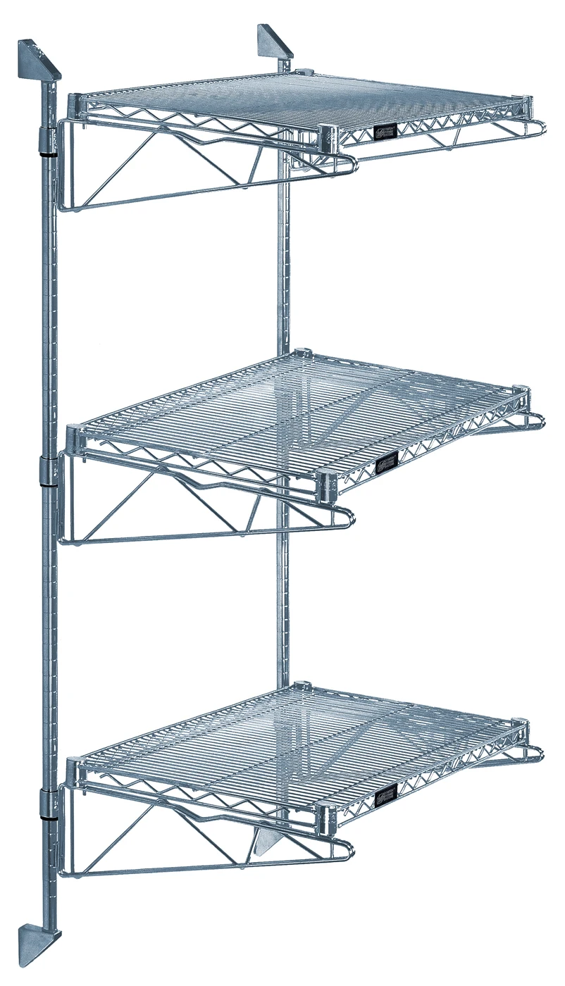 Quantum WC63-CB1848GY Cantilever Double Shelf Post Wall Mount, 48"D x 18"W, Gray