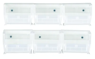 Quantum HNS210CL Hang-n-Stack Bin, 5-3/8"L x 4-1/8"W x 3"H, Clear, Pack of 6