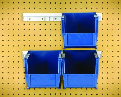 Quantum HNS230BL Hang-n-Stack Bin, 10-7/8"L x 5-1/2"W x 5"H, Blue, Pack of 4