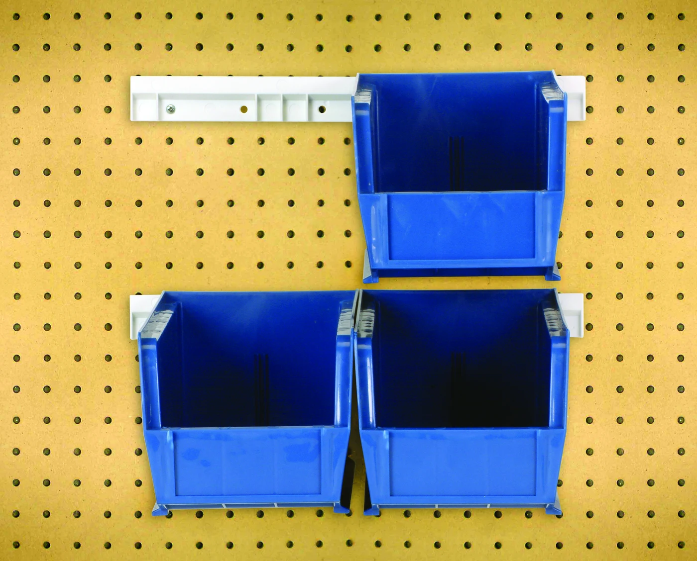 Quantum HNS230BL Hang-n-Stack Bin, 10-7/8"L x 5-1/2"W x 5"H, Blue, Pack of 4