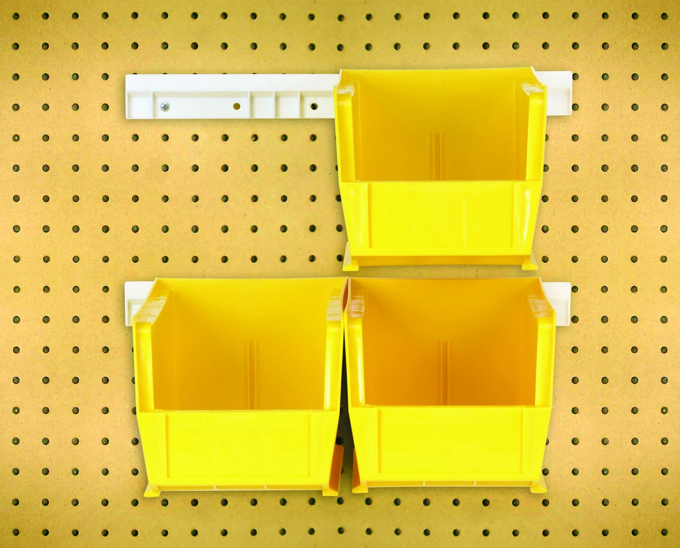 Quantum HNS230YL Hang-n-Stack Bin, 10-7/8"L x 5-1/2"W x 5"H, Yelow, Pack of 4