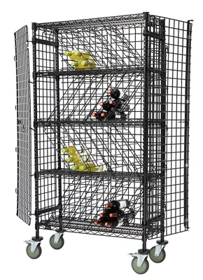 Quantum 1436-74MIXSECBK Stationary Mixed Wine Security Unit, 36"W x 14"D x 74"H, Black