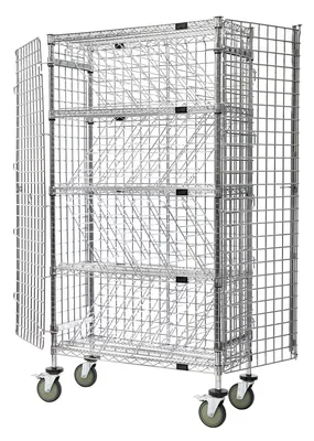 Quantum M1436-69BWSEC Mobile Bulk Wine Security Unit, 36"W x 14"D x 74"H, Chrome