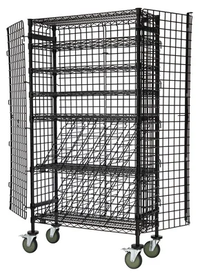 Quantum M1448-69MIXSECBK Mobile Mixed Wine Security Unit, 48"W x 14"D x 74"H, Black