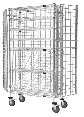 Quantum M1436-69MIXSEC Mobile Mixed Wine Security Unit, 36"W x 14"D x 74"H, Chrome