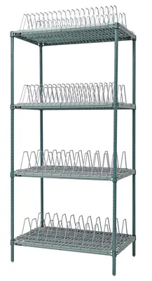 Quantum M2436W46DR Green Polymer Drying Rack Unit, 36"W x 24"D x 69"H, 1200 lb capacity, Green/Polymer