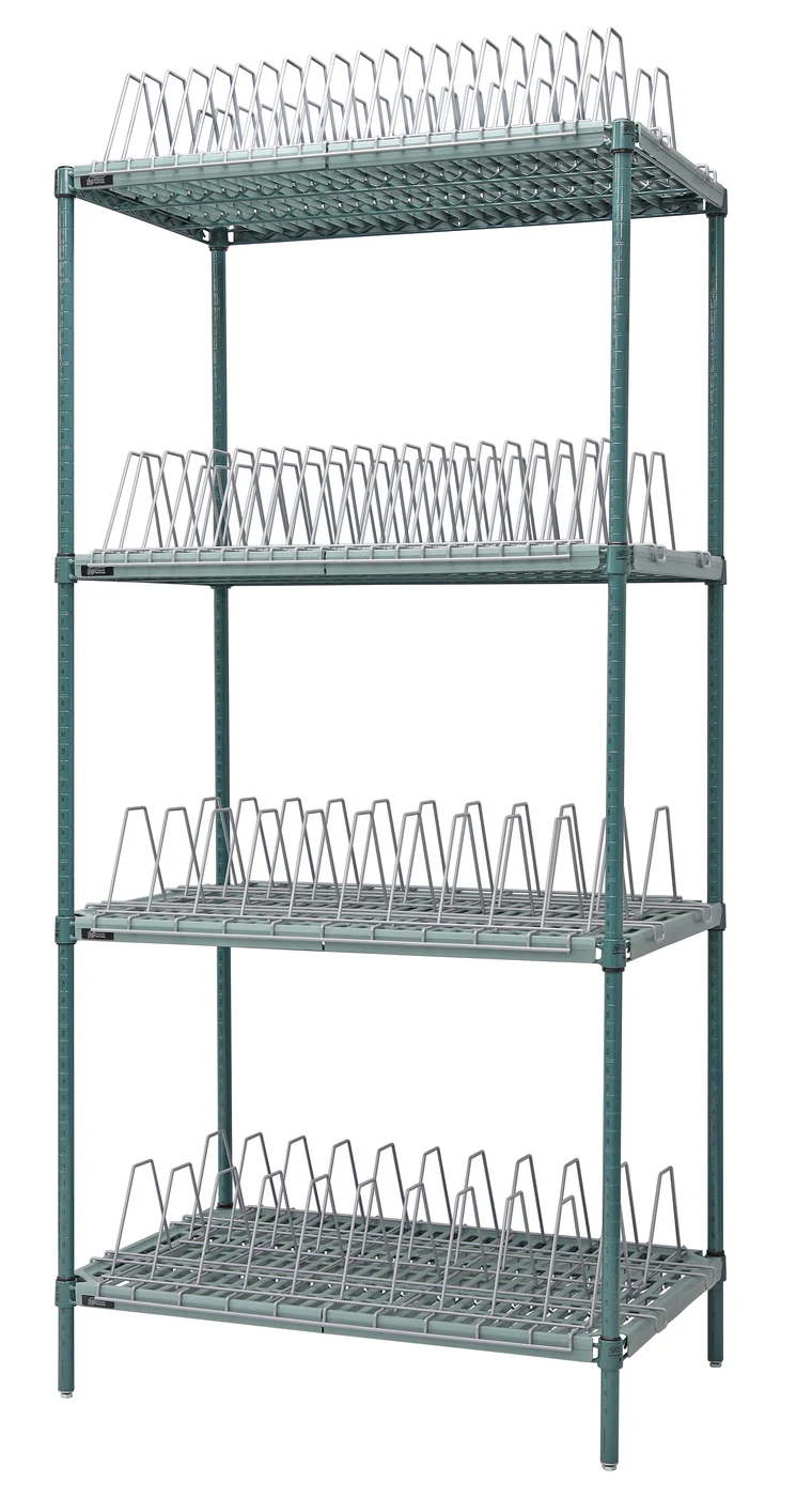 Quantum M2436W46DR Green Polymer Drying Rack Unit, 36"W x 24"D x 69"H, 1200 lb capacity, Green/Polymer