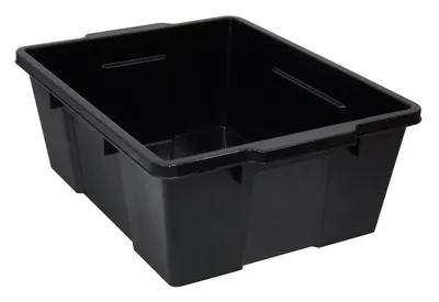 Quantum LC191507BKCS Latch Container, 21"W x 15-7/8"D x 7-3/4"H, 75 lb capacity, Black, Case of 6