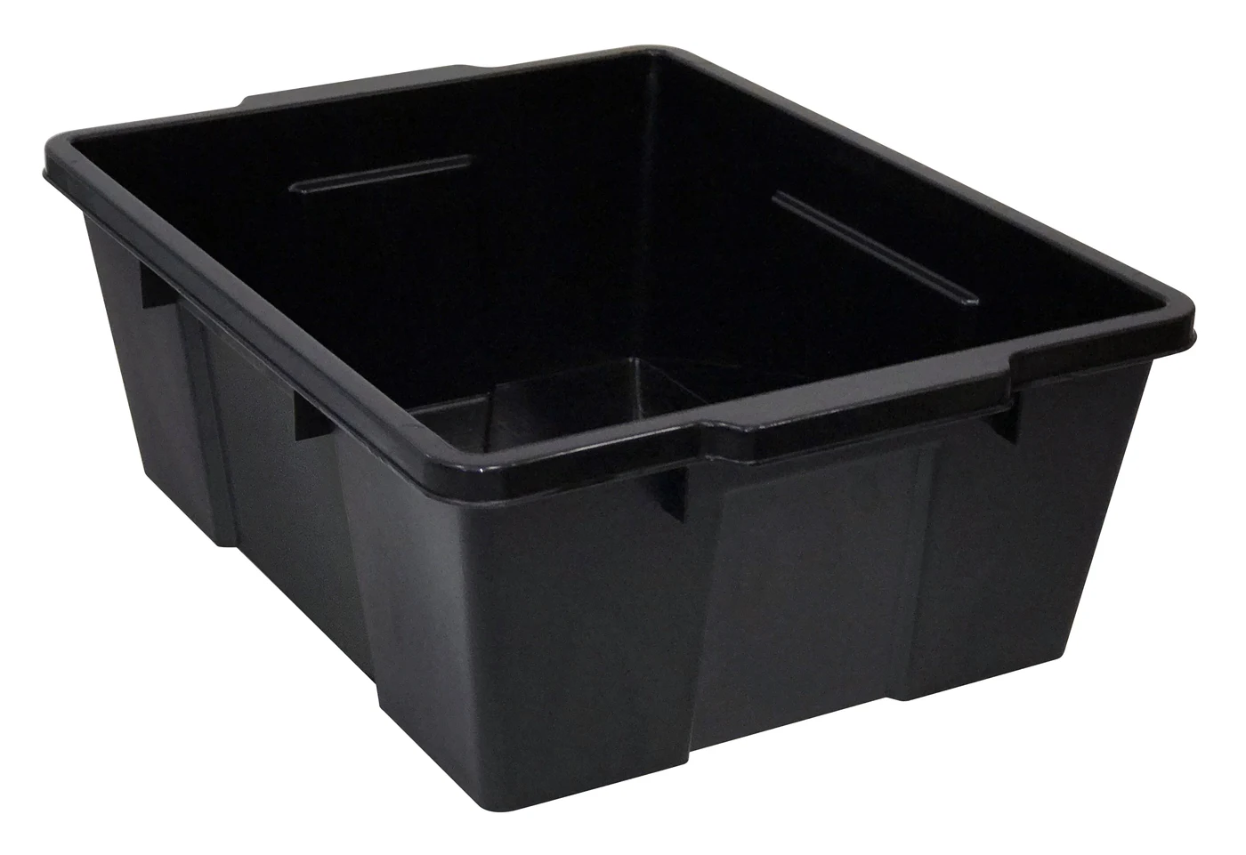 Quantum LC191507BKCS Latch Container, 21"W x 15-7/8"D x 7-3/4"H, 75 lb capacity, Black, Case of 6