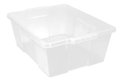 Quantum LC191507CLCS Latch Container, 21"W x 15-7/8"D x 7-3/4"H, 75 lb capacity, Clear, Case of 6
