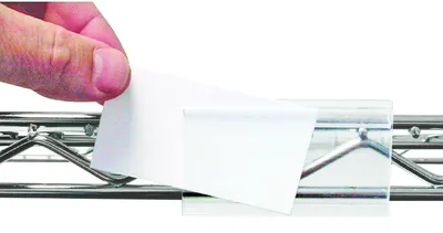 Quantum LHI-6 Label Inserts, 6"W x 1-1/4"D, Clear, Pack of 6 — in use