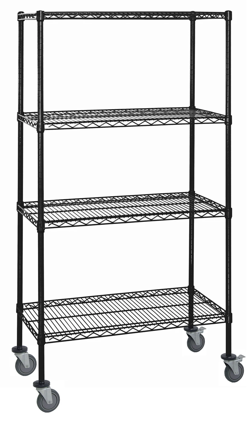 Quantum M1836BK46 Mobile Cart, 36"W x 18"D x 69"H, 1200 lb capacity, Black