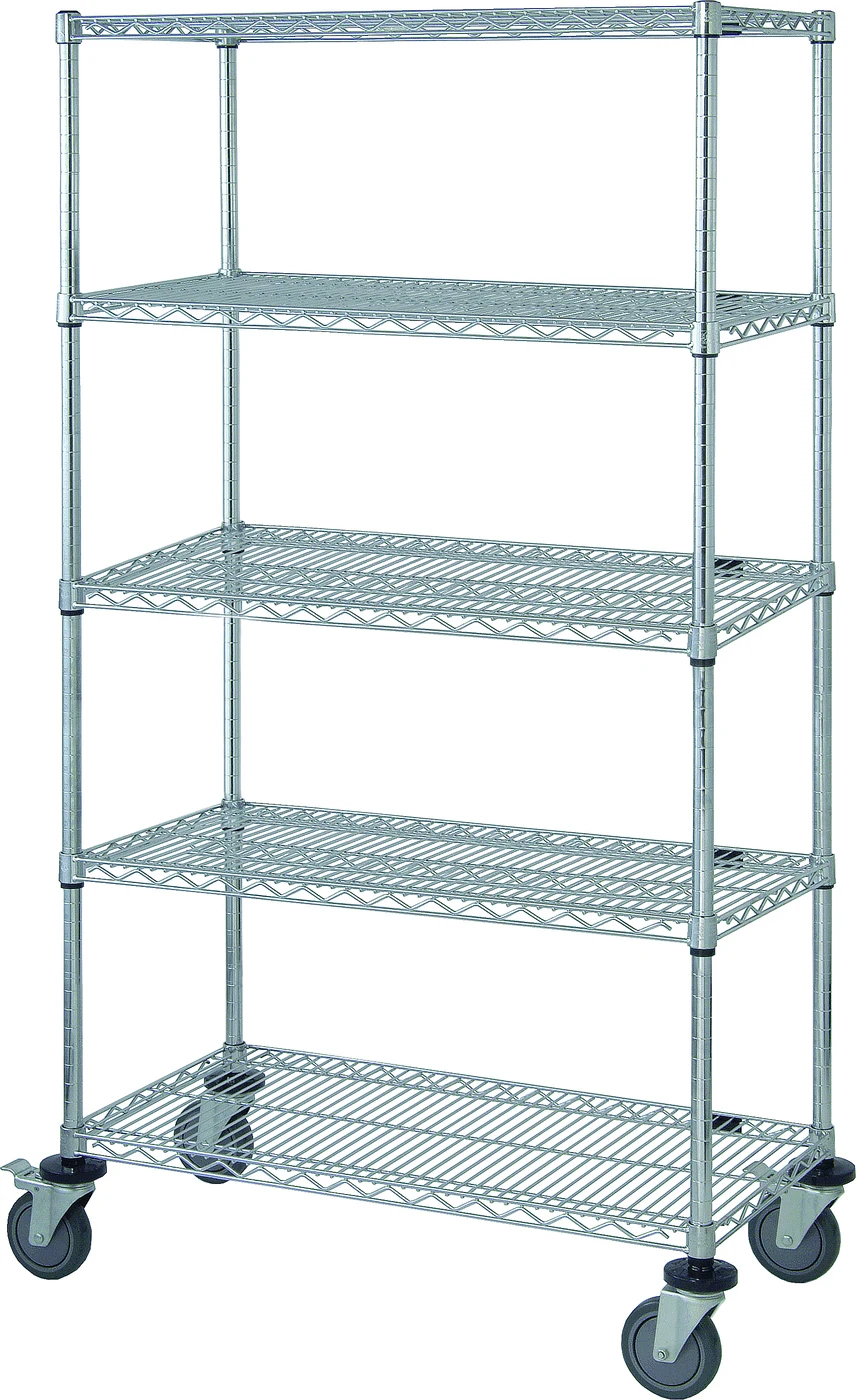 Quantum M1836C46-5 Mobile Cart, 36"W x 18"D x 69"H, 1200 lb capacity, Chrome