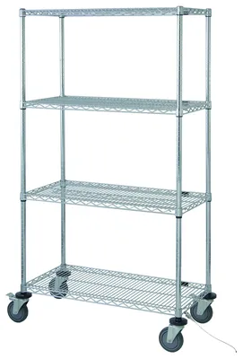 Quantum M1836C46CO Conductive Mobile Cart, 36"W x 18"D x 69"H, 1200 lb capacity, Chrome
