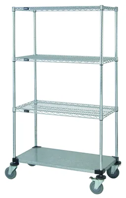 Quantum M1436CG46-LH33C Mobile Cart, 36"W x 14"D x 69"H, 1200 lb capacity, Chrome/Galvanized