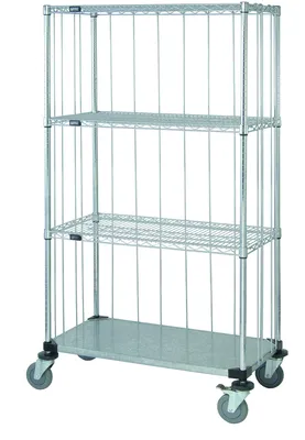 Quantum M1836CG46RE Mobile Enclosure Cart, 36"W x 18"D x 69"H, 1200 lb capacity, Chrome/Galvanized