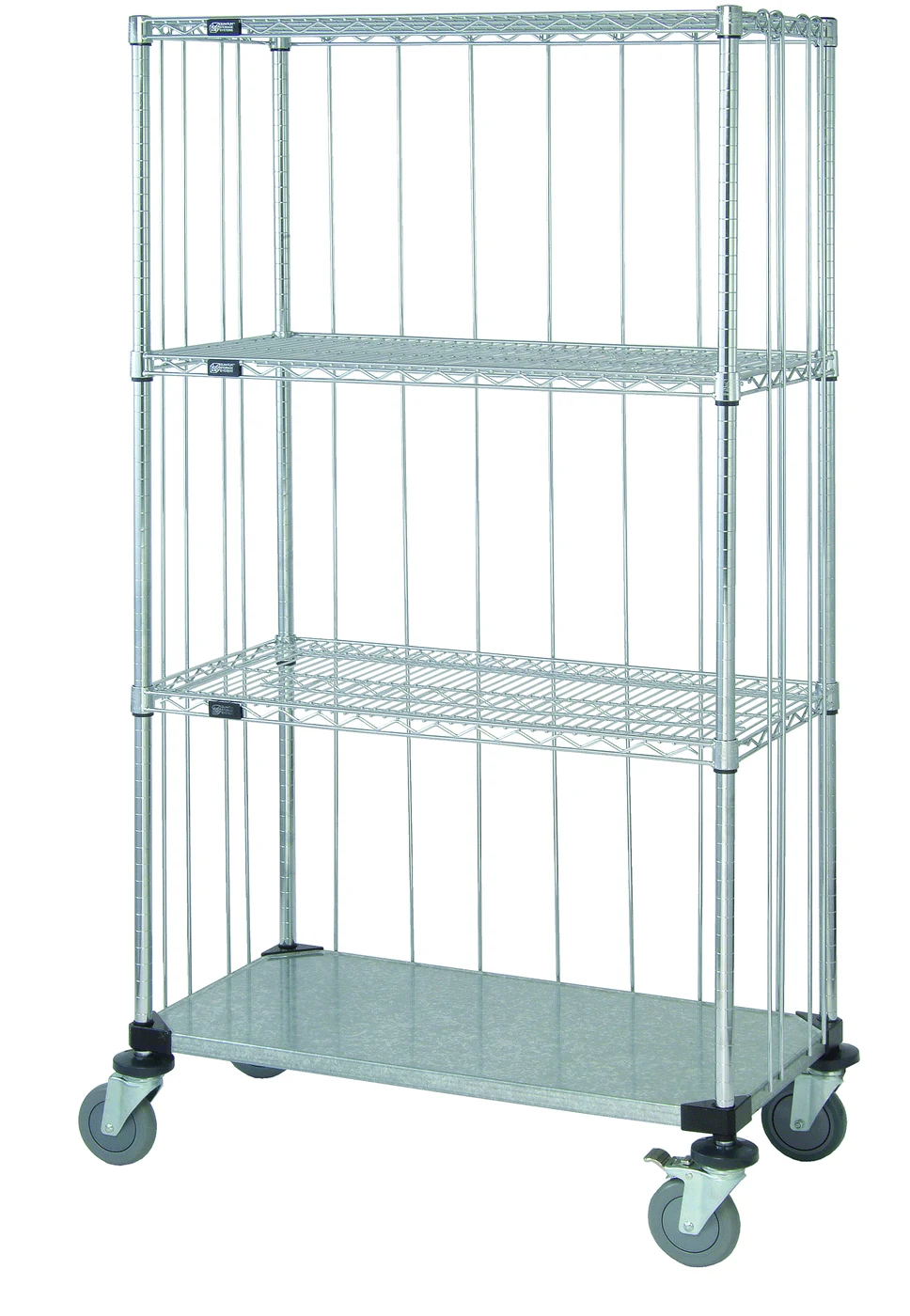 Quantum M2436CG46RE Mobile Enclosure Cart, 36"W x 24"D x 69"H, 1200 lb capacity, Chrome/Galvanized
