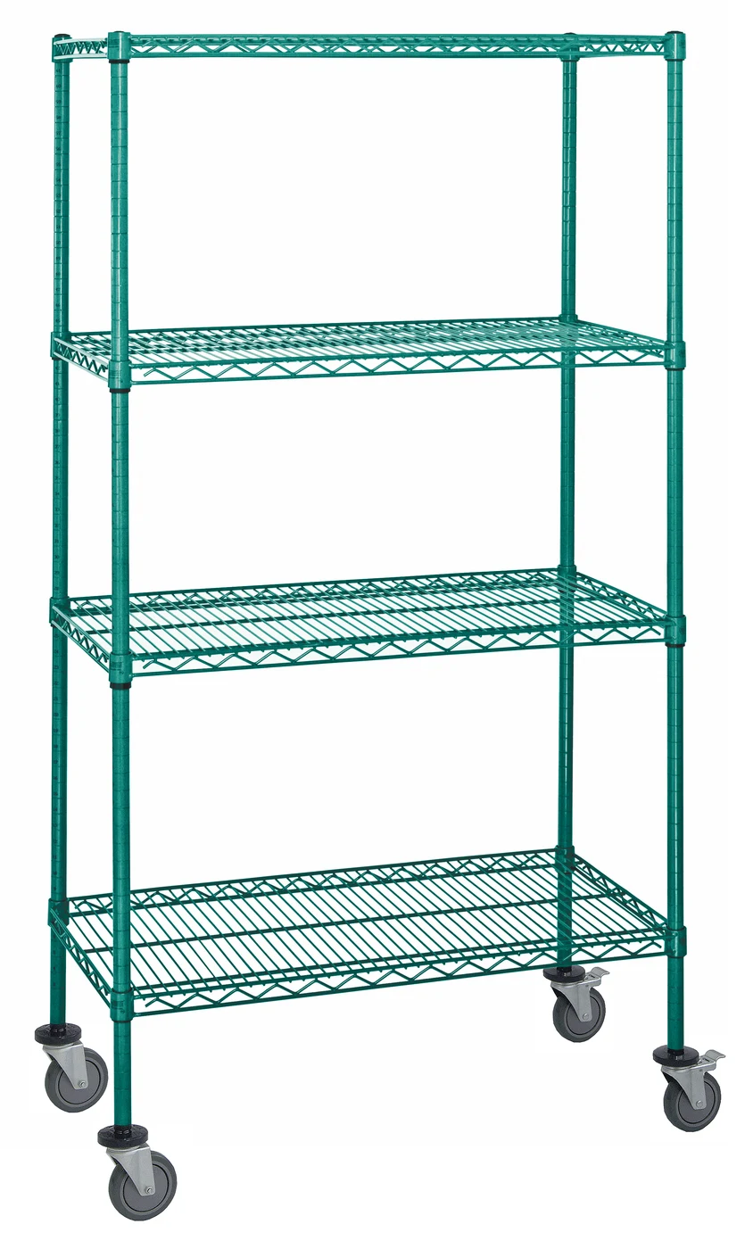 Quantum M1860P46-LH57C Mobile Cart, 60"W x 18"D x 69"H, 1200 lb capacity, Green