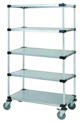 Quantum M1436SS46-5 Mobile Cart, 36"W x 14"D x 69"H, 1200 lb capacity, Stainless