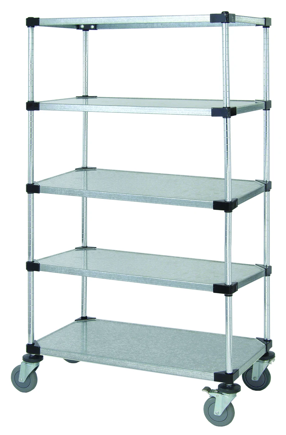 Quantum M1824SS47-5SLH21C Mobile Cart, 24"W x 18"D x 80"H, 1200 lb capacity, Stainless