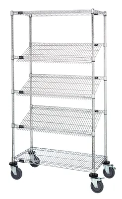 Quantum M1836SL6C Mobile Cart, 36"W x 18"D x 63"H, 400 lb capacity, Chrome