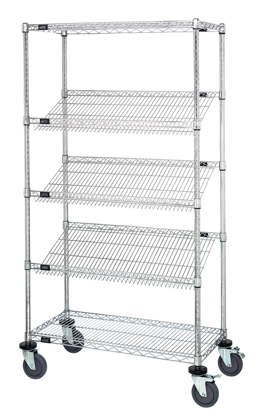 Quantum M1836SL6C Mobile Cart, 36"W x 18"D x 63"H, 400 lb capacity, Chrome