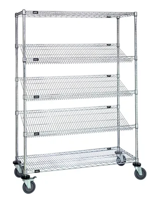 Quantum M1848SL6C Mobile Cart, 48"W x 18"D x 63"H, 400 lb capacity, Chrome