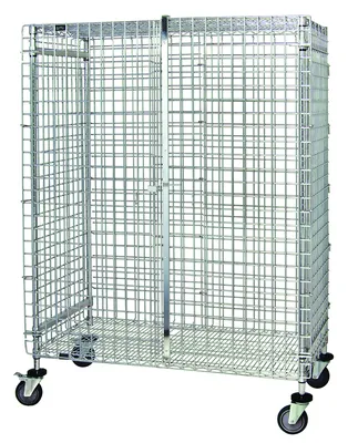 Quantum M1436-69SEC-3 Mobile Security Unit, 36"W x 14"D x 69"H, 1200 lb capacity, Chrome