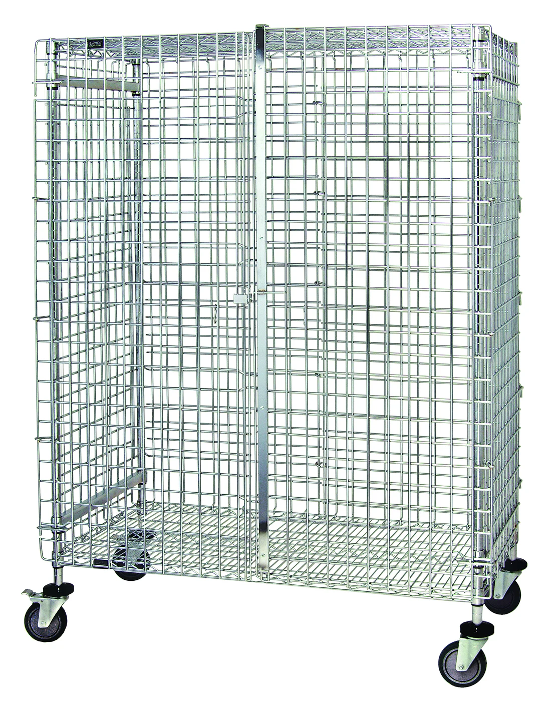 Quantum M2160-69SEC Mobile Security Unit, 60"W x 21"D x 69"H, 1200 lb capacity, Chrome