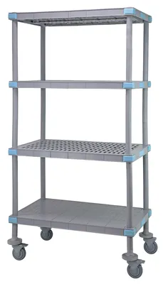 Quantum QPM182462V3S1 Mobile Millenia Shelving Unit, 24"W x 18"D x 62"H, 800 lb capacity, Gray