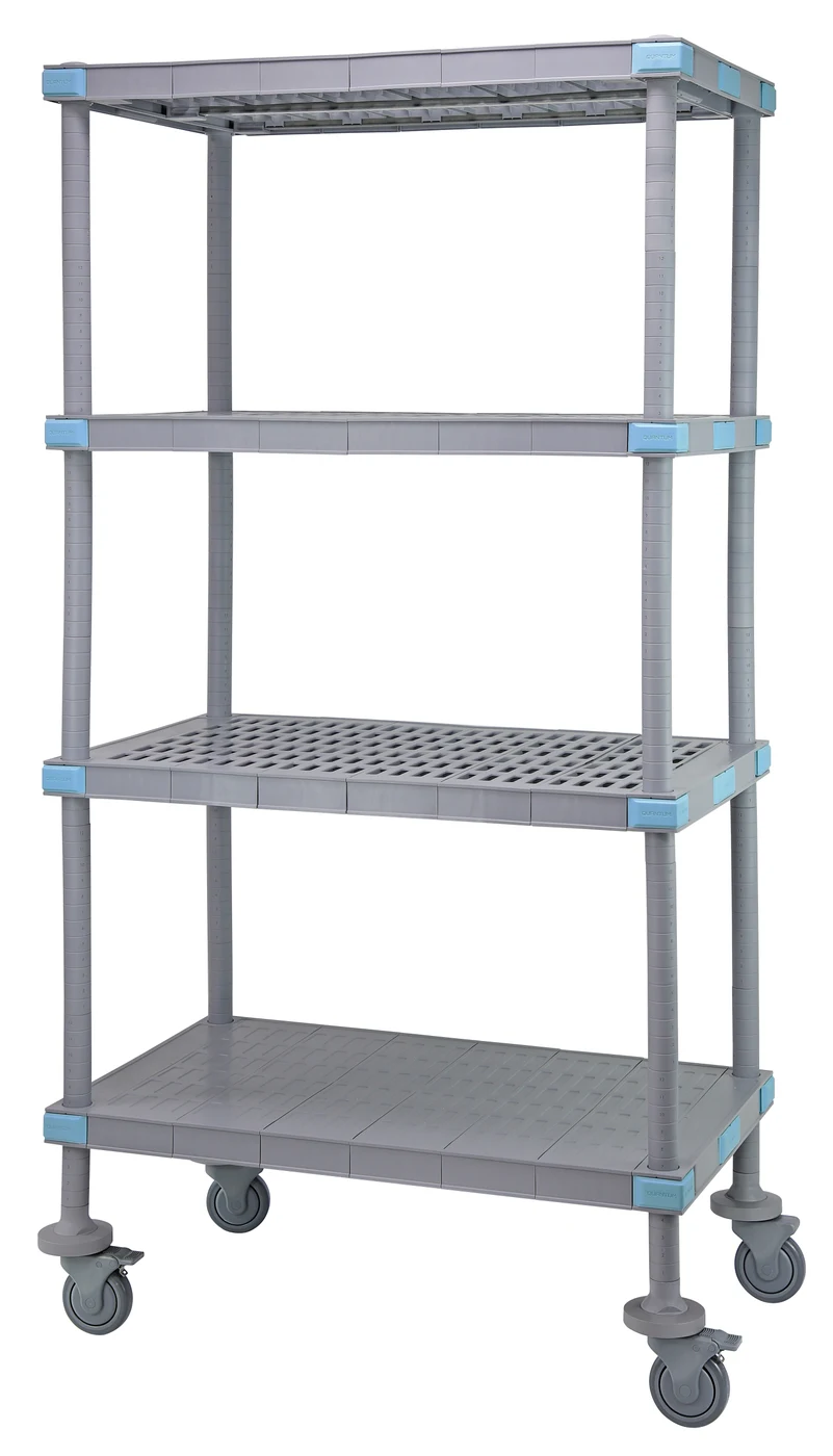 Quantum QPM182474V3S1 Mobile Millenia Shelving Unit, 24"W x 18"D x 74"H, 800 lb capacity, Gray