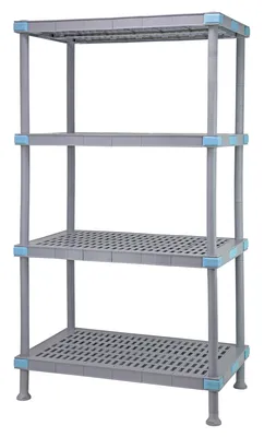 Quantum QP182462VS-4 Millenia Shelving Unit, 24"W x 18"D x 62"H, 2000 lb capacity, Gray