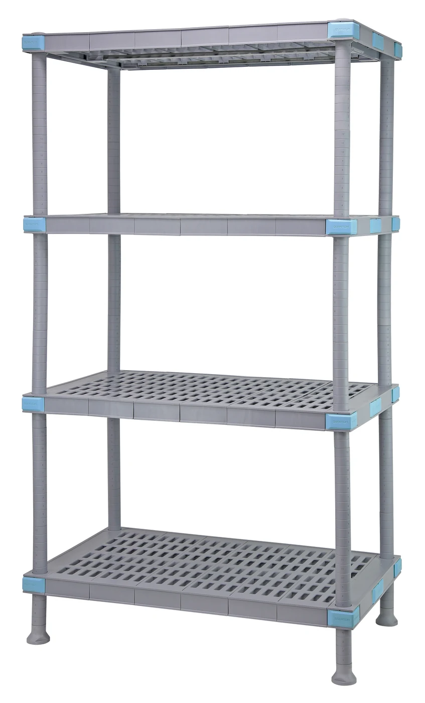 Quantum QP182462VS-4 Millenia Shelving Unit, 24"W x 18"D x 62"H, 2000 lb capacity, Gray
