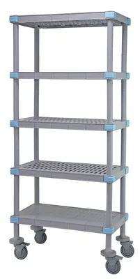 Quantum QPM182462V4S1 Mobile Millenia Shelving Unit, 24"W x 18"D x 62"H, 800 lb capacity, Gray