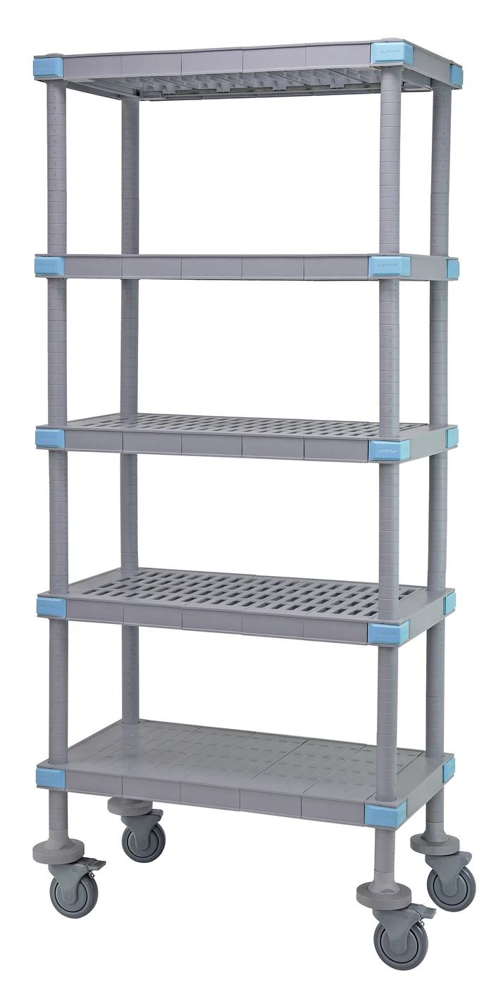 Quantum QPM183062V4S1 Mobile Millenia Shelving Unit, 30"W x 18"D x 62"H, 800 lb capacity, Gray