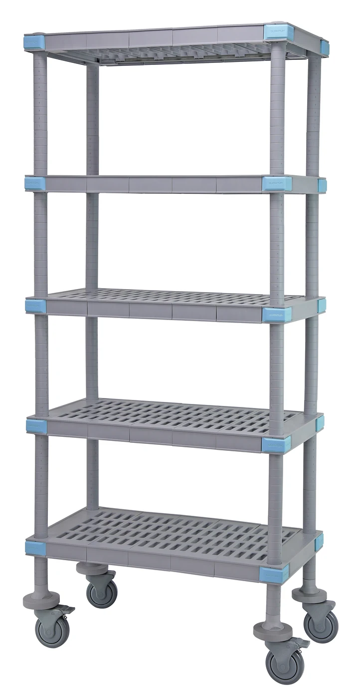 Quantum QPM214874VS-5 Mobile Millenia Shelving Unit, 48"W x 21"D x 74"H, 800 lb capacity, Gray