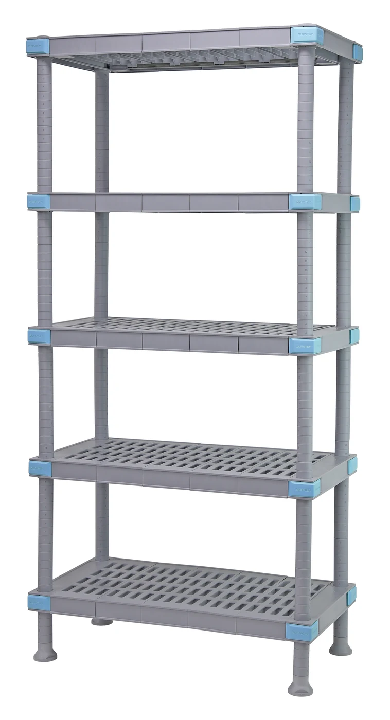Quantum QP182474VS-5 Millenia Shelving Unit, 24"W x 18"D x 74"H, 2000 lb capacity, Gray