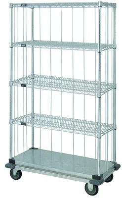 Quantum MD1836CG46RE-5 Mobile Enclosure Cart, 36"W x 18"D x 70"H, 800 lb capacity, Chrome/Galvanized